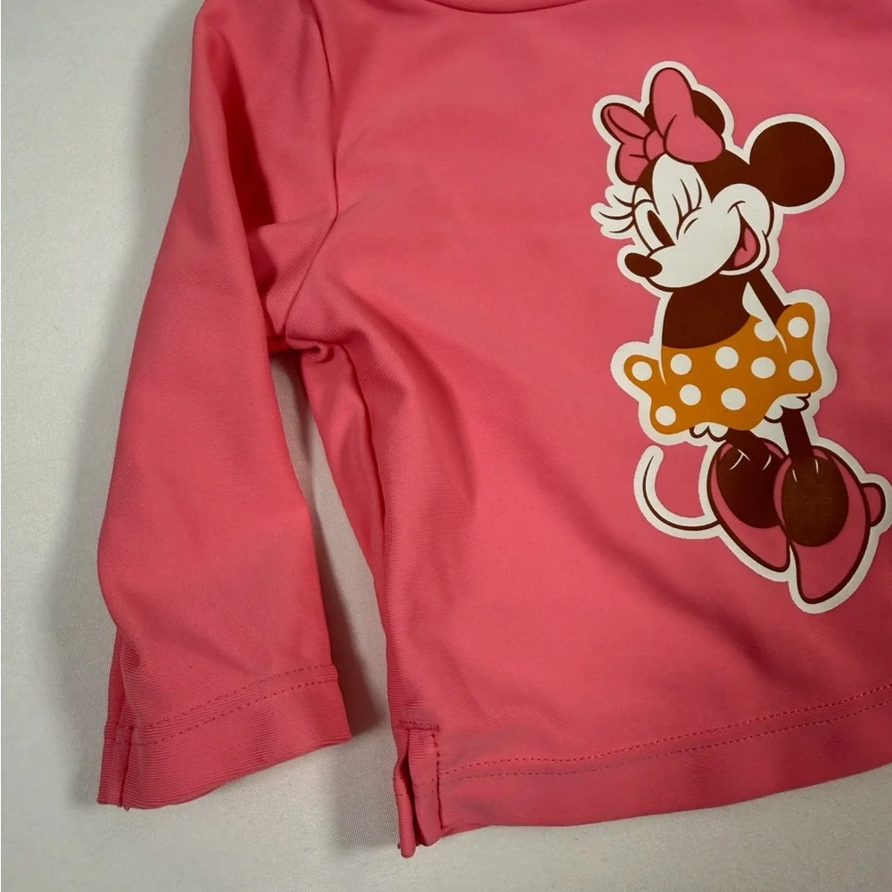 BABY GAP X DISNEY Minnie Mouse‎ Rash Guard Swim Top 0 To 3 Months Pink